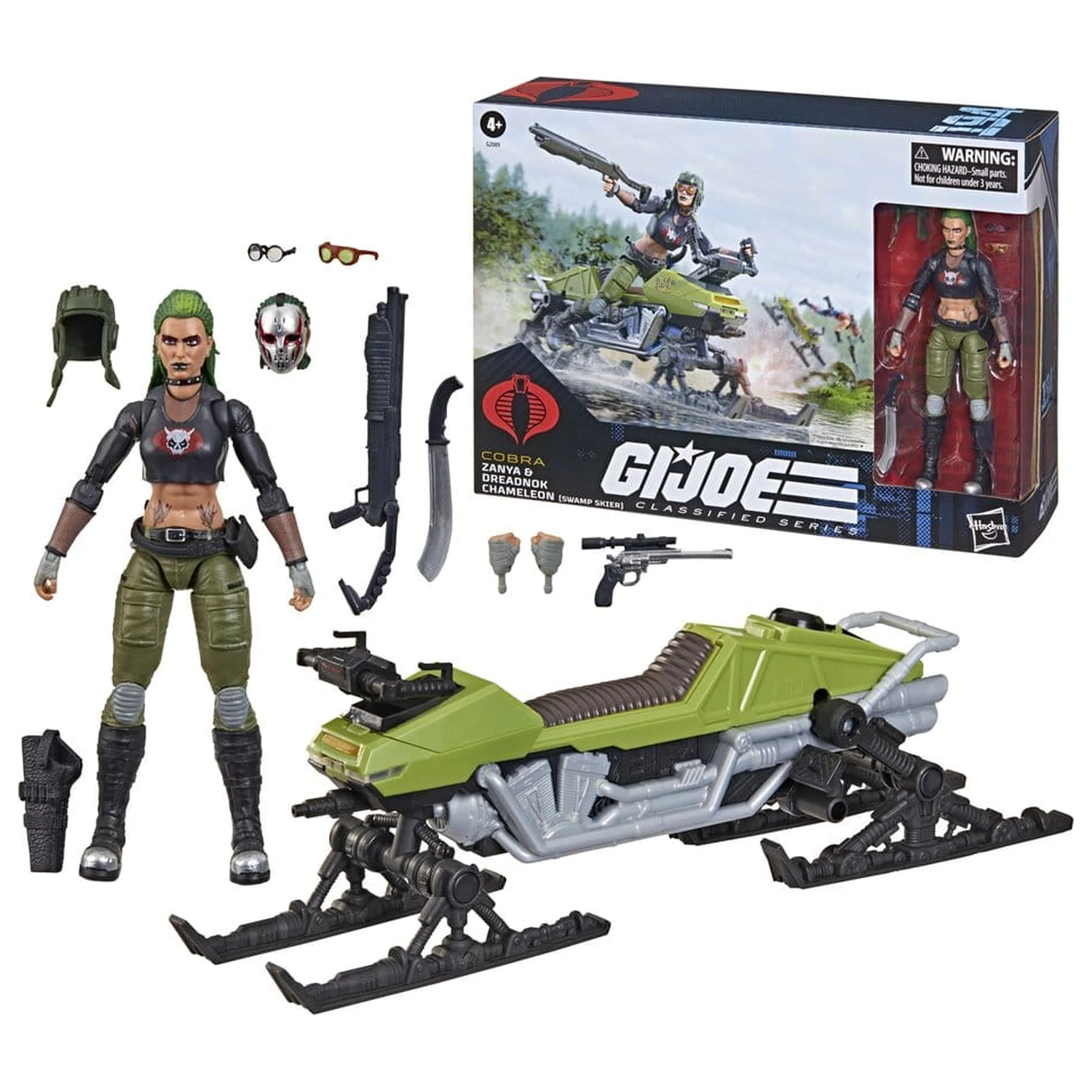 G.I. Joe Classified Series Akčná figúrka a súprava vozidla #194 Zanya a Dreadnok Chameleon (Swamp Skier) 15 cm produktová fotografia