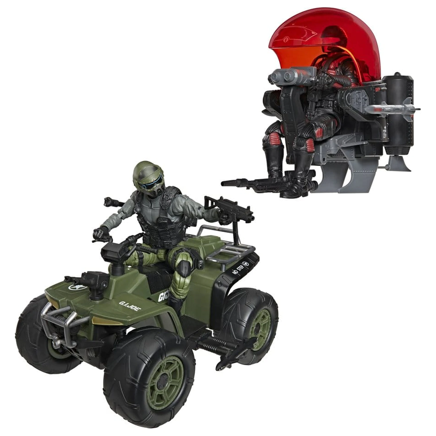 G.I. Joe Classified Series Akčná figúrka a súprava vozidiel Snake Eyes & Varmint ATV vs. Stealth Viper & Cobra Stealth Flight Pod (Trubble Bubble) 15 cm produktová fotografia