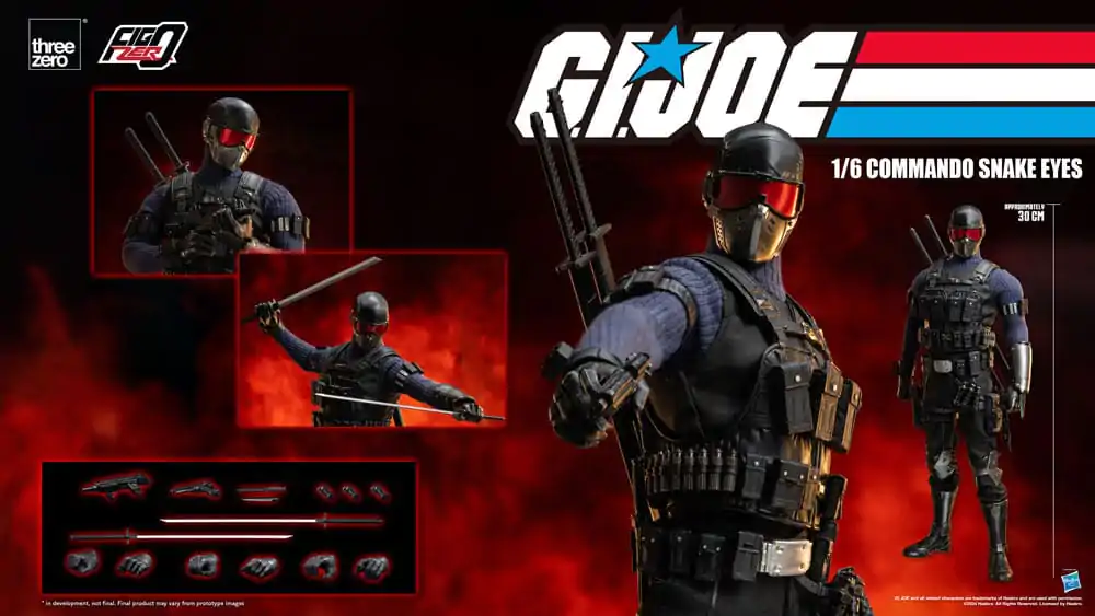 G.I. Joe FigZero Akčná figúrka 1/6 Commando Snake Eyes 30 cm termékfotó