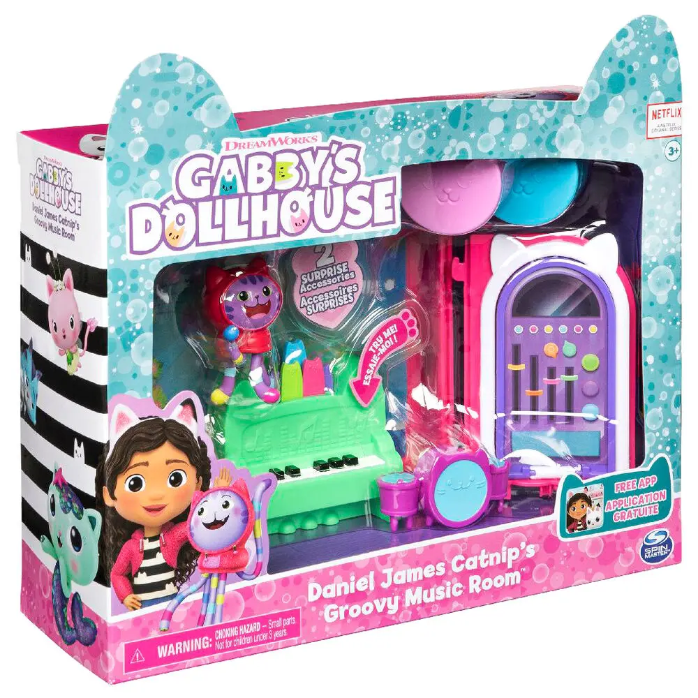 Gabbys Dollhouse Daniel James Catnips Groovy Hudobná Izba pre bábiky produktová fotografia