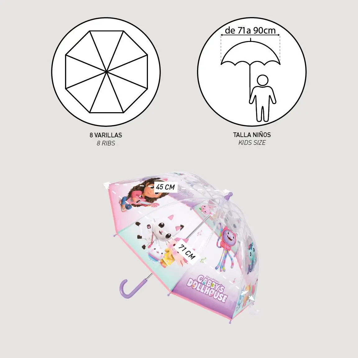 Gabbys Dollhouse dáždnik produktová fotografia