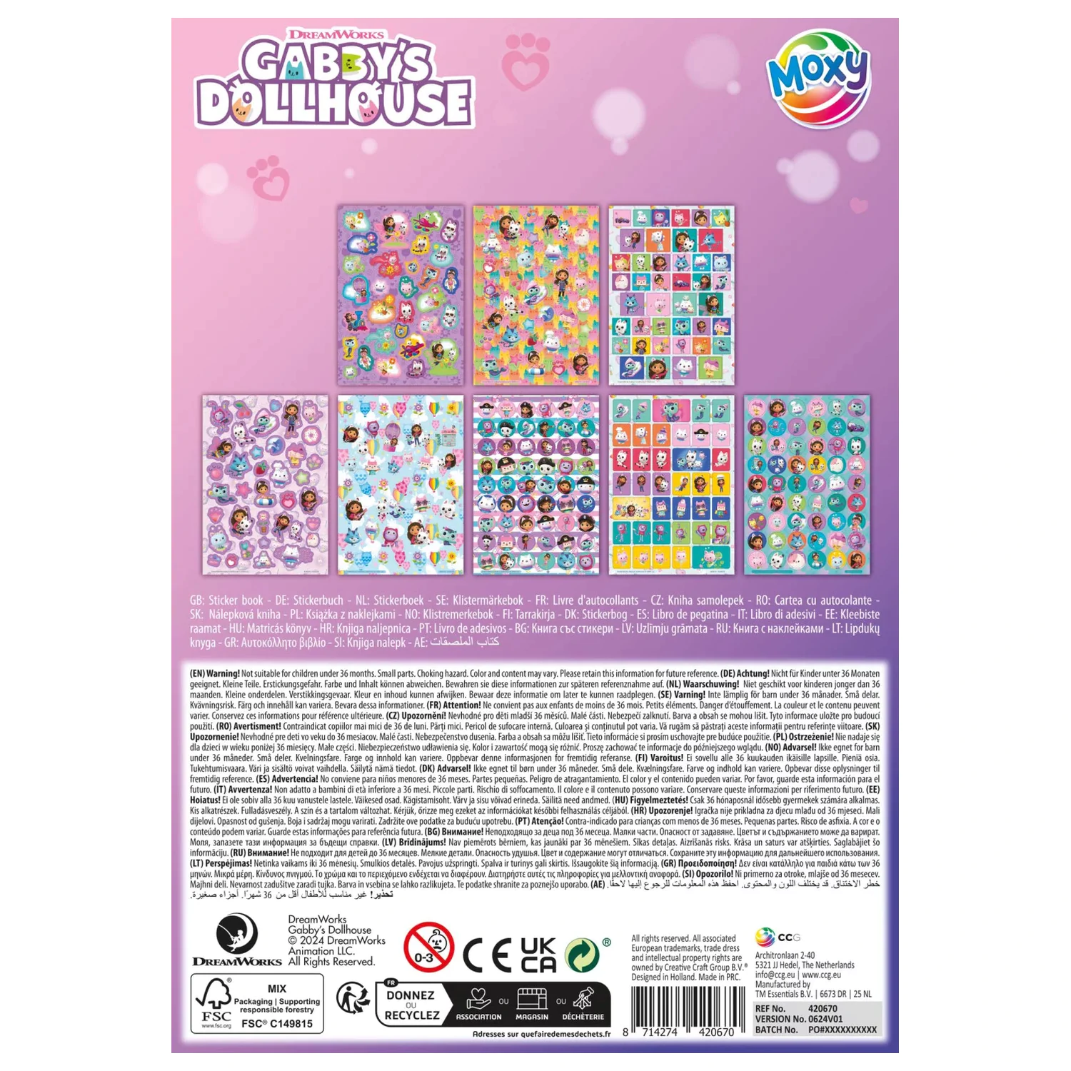 Gabi's Dollhouse Cats Sticker Pack 8 listov produktová fotografia