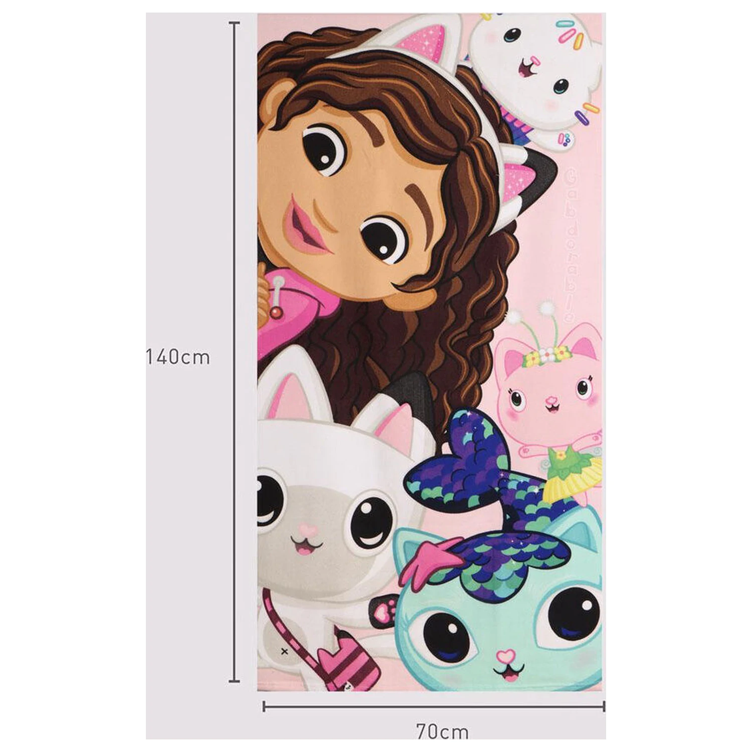 Gabbys Dollhouse mikrovláknová plážová osuška produktová fotografia