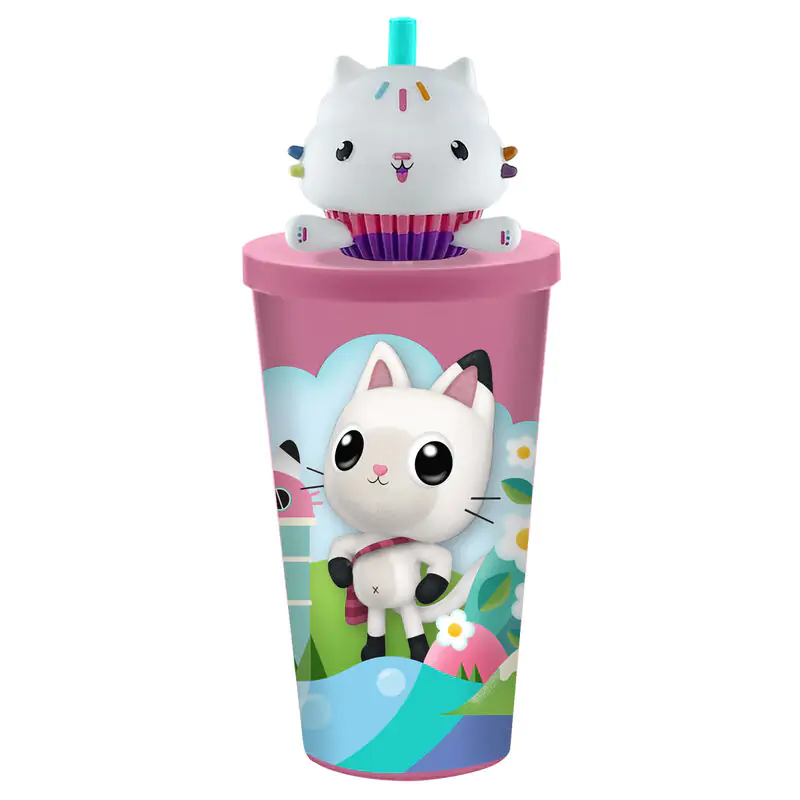 Gabbys Dollhouse 3D pohár s vrchnákom a slamkou 500 ml produktová fotografia