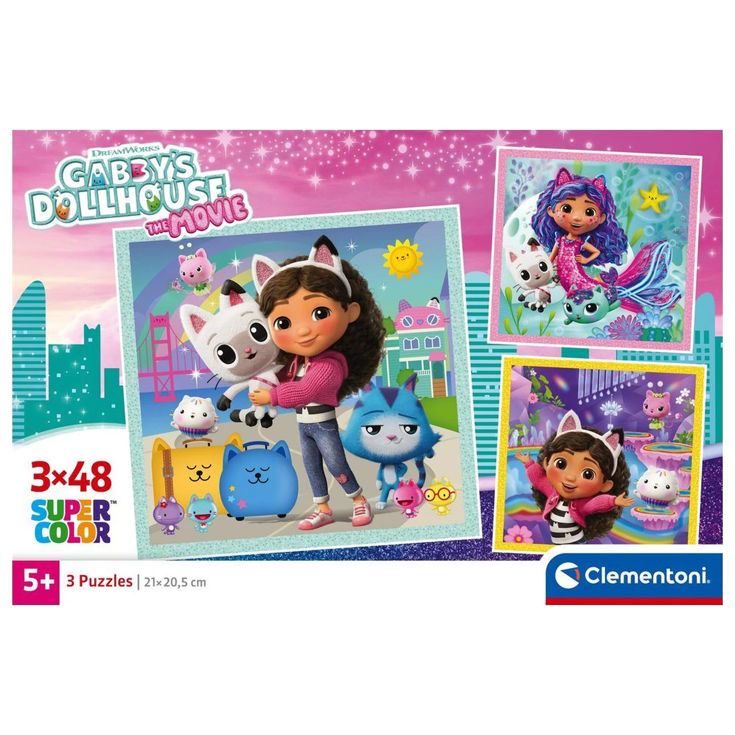 Gabbys Dollhouse puzzle 3x48ks produktová fotografia