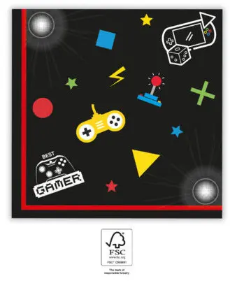 Servítky Gaming Party 20 ks 33x33 cm FSC produktová fotografia