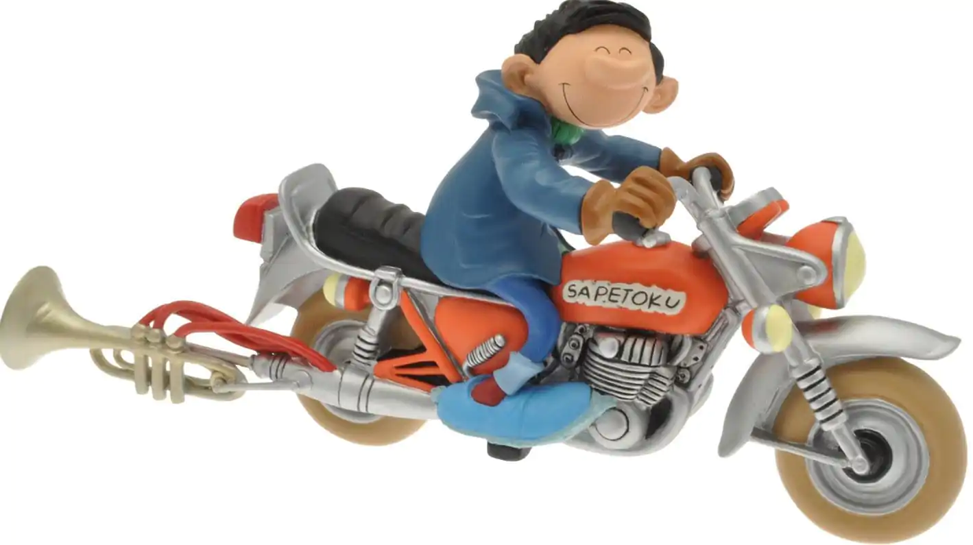 Gaston: Soška Gaston na bicykli produktová fotografia