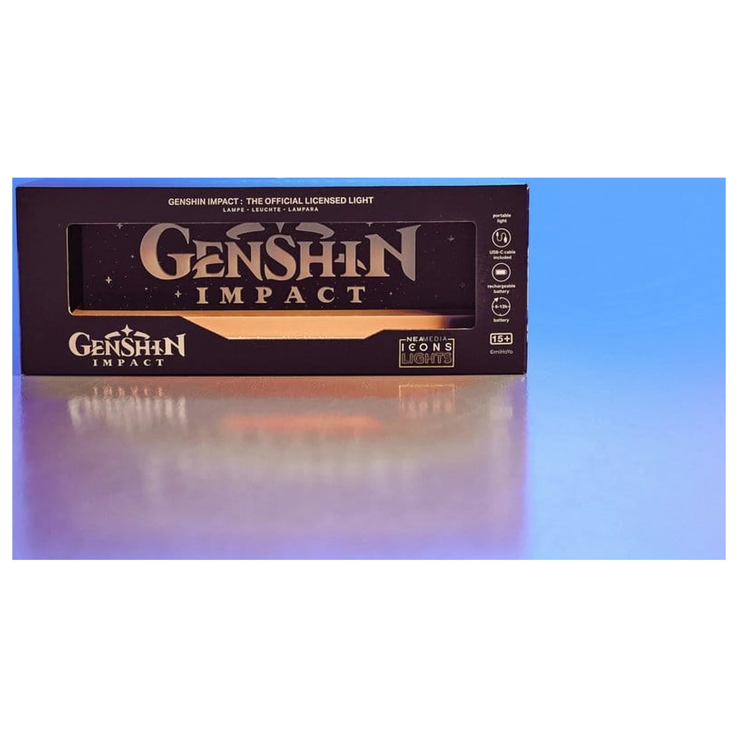 Genshin Impact LED lampa s logom produktová fotografia