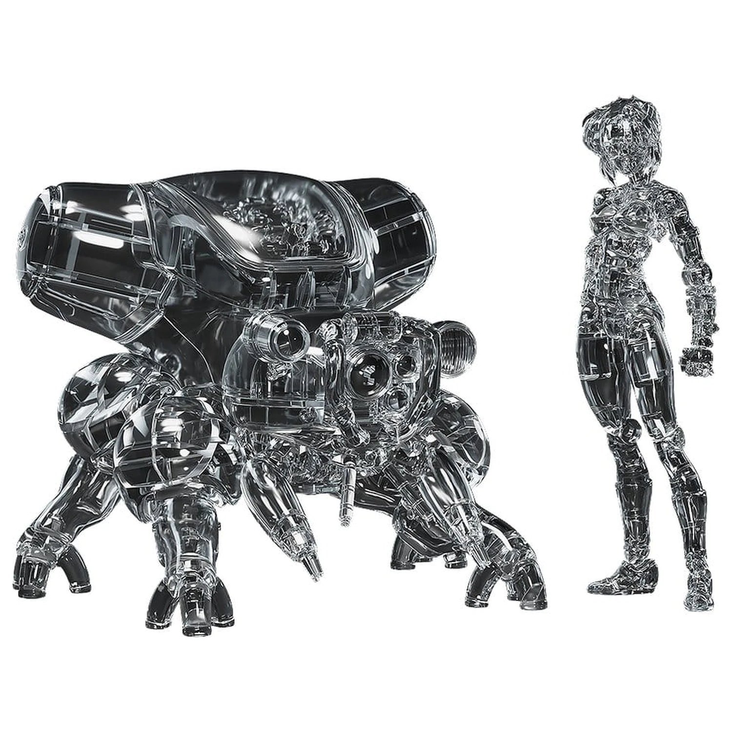 Ghost in the Shell PLAMAX minimum factory Plastový model stavebnice Motoko Kusanagi s Fuchikoma: Thermoptic Camouflage Ver. 8 cm produktová fotografia