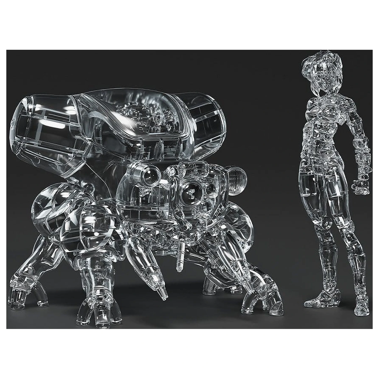 Ghost in the Shell PLAMAX minimum factory Plastový model stavebnice Motoko Kusanagi s Fuchikoma: Thermoptic Camouflage Ver. 8 cm produktová fotografia