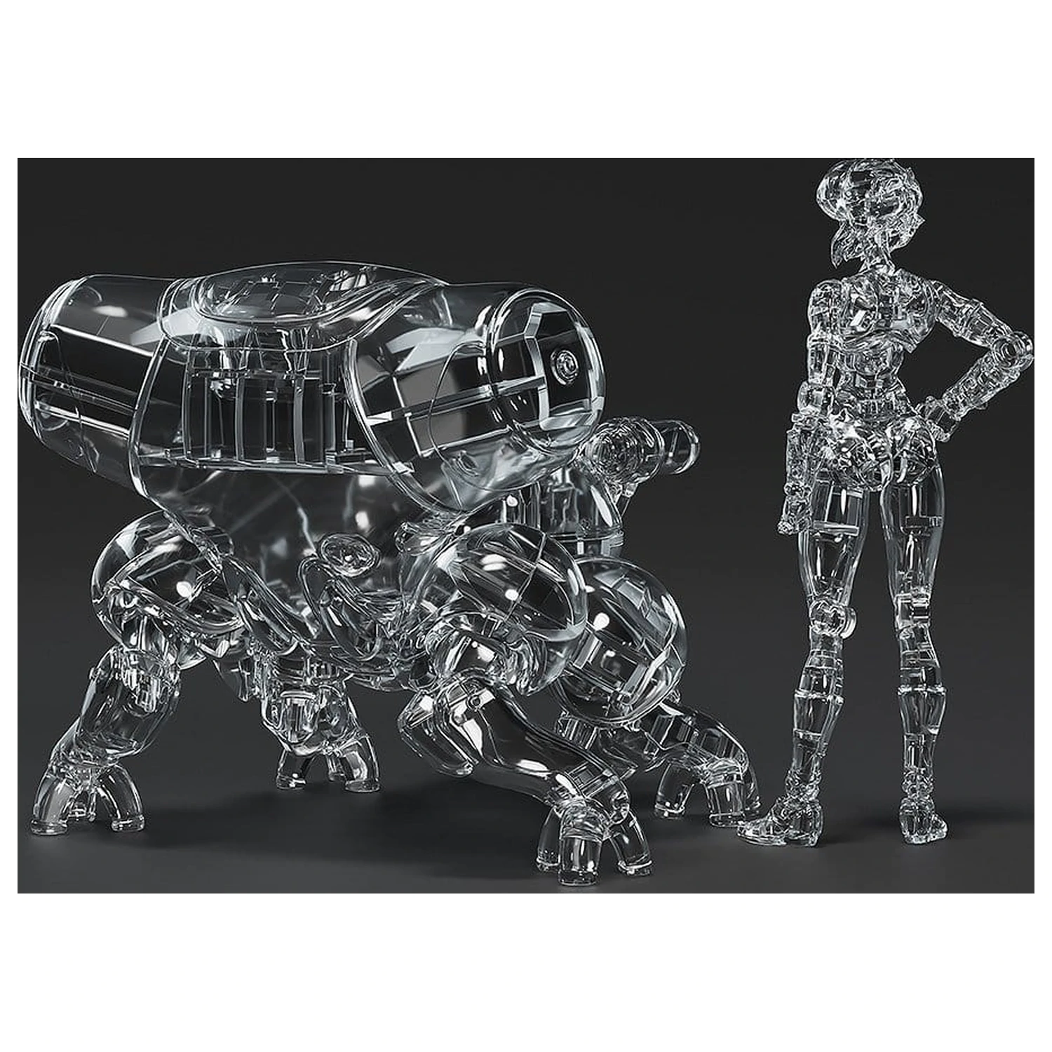 Ghost in the Shell PLAMAX minimum factory Plastový model stavebnice Motoko Kusanagi s Fuchikoma: Thermoptic Camouflage Ver. 8 cm produktová fotografia