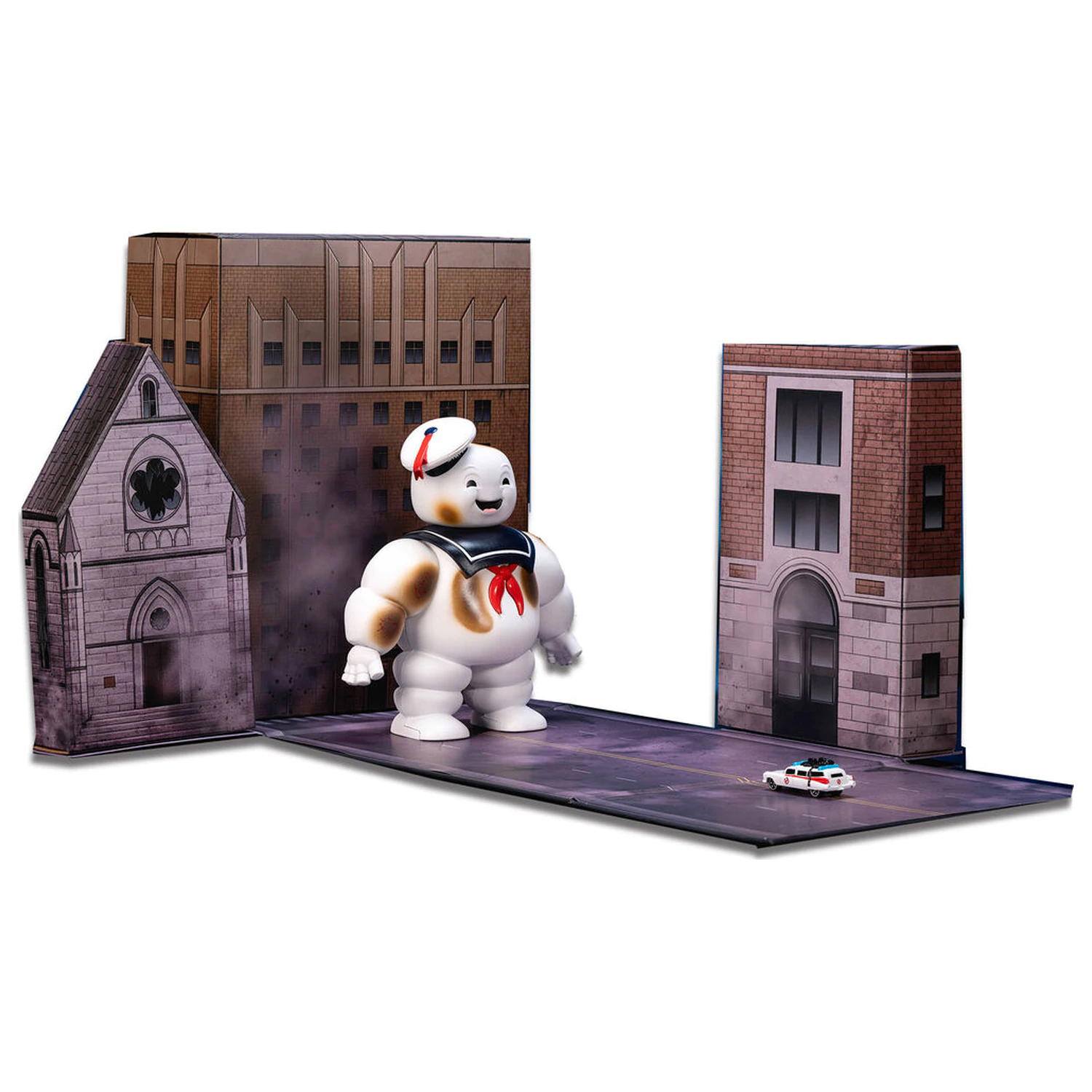 Ghostbusters Puft Marsmellow set filmu scénická figúrka dioráma produktová fotografia