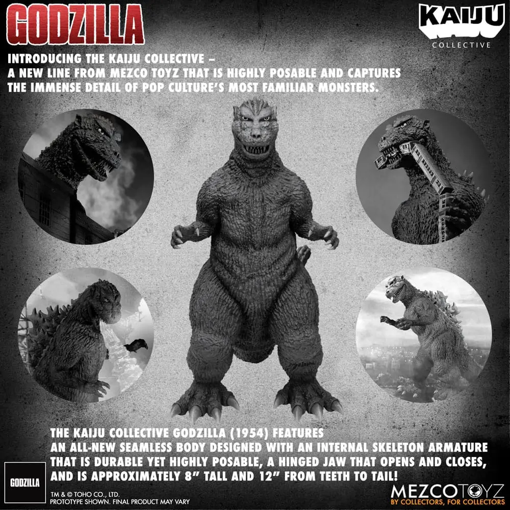 Godzilla (1954) Kaiju Collective akčná figúrka Godzilla - Čiernobiela edícia 20 cm termékfotó