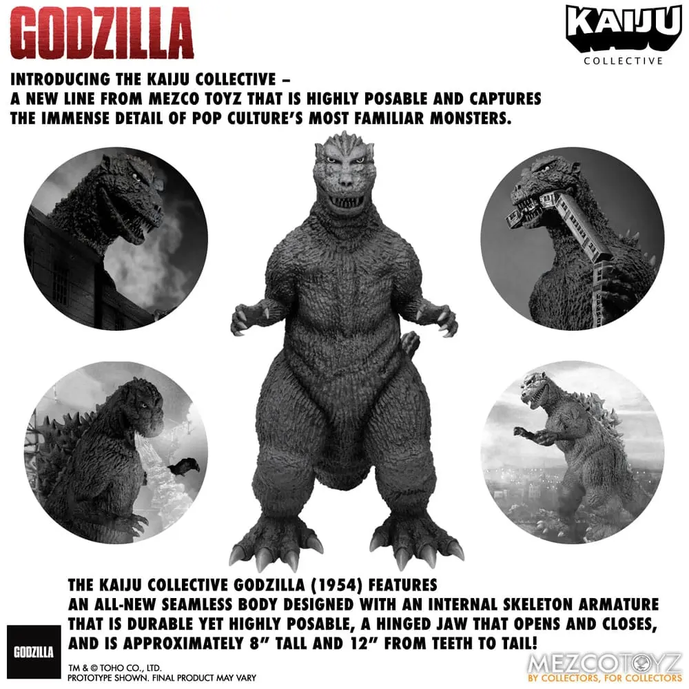 Godzilla (1954) Kaiju Collective akčná figúrka Godzilla - Čiernobiela edícia 20 cm termékfotó