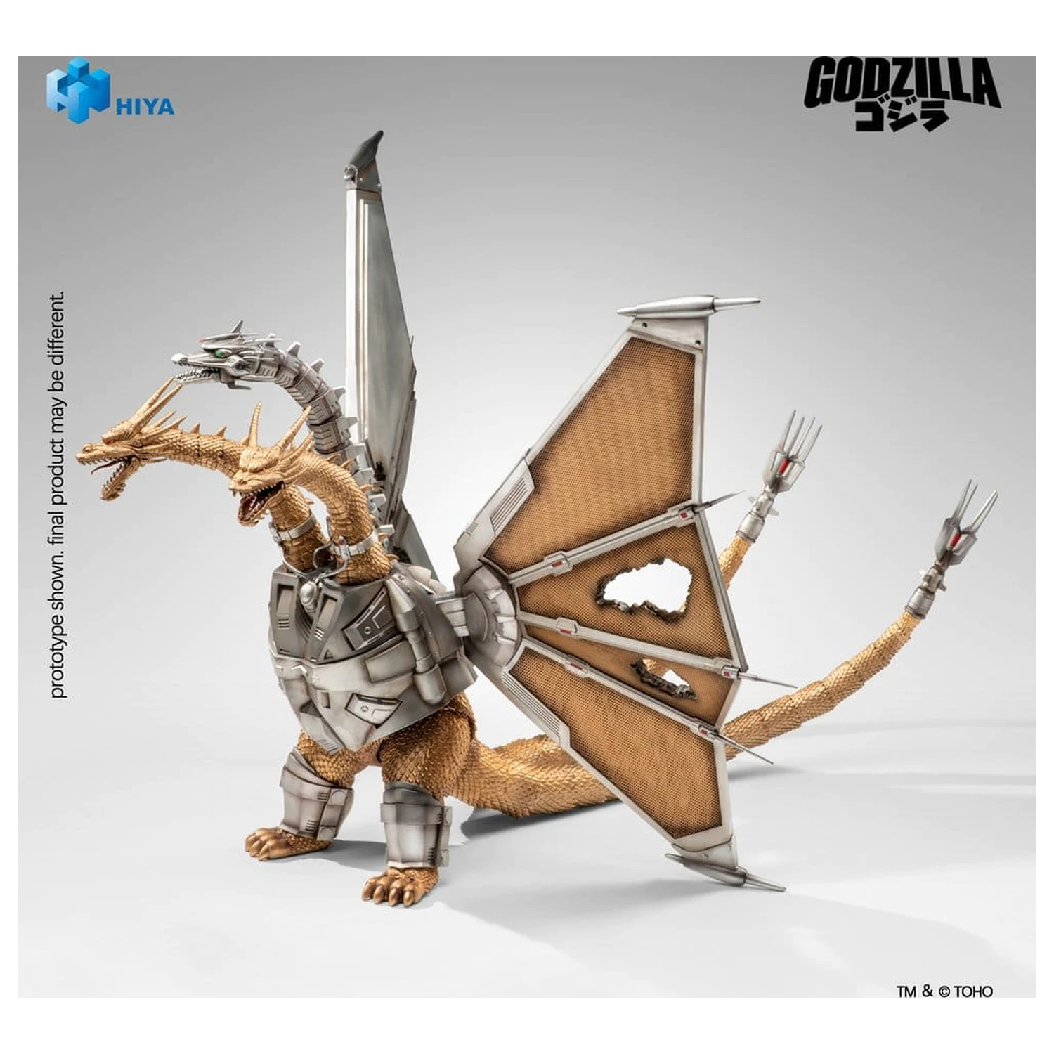Godzilla vs. King Ghidorah Exquisite Basic Akčná figúrka Bojom poškodený Mecha King Ghidorah 33 cm produktová fotografia