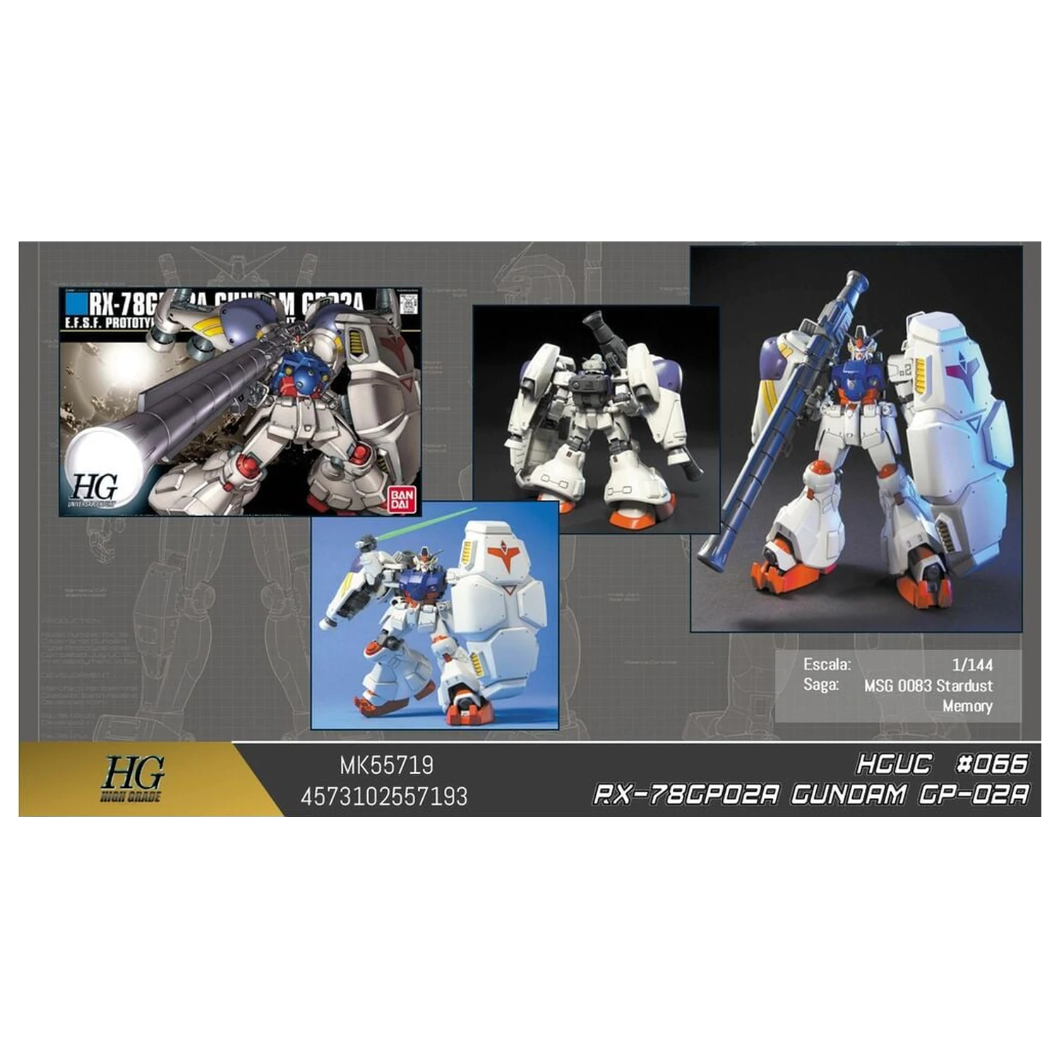 Gundam 0083 Stardust Memory RX-78GP02A Gundam Physalis Mobile Suit modelová súprava HGUC 1/144 produktová fotografia
