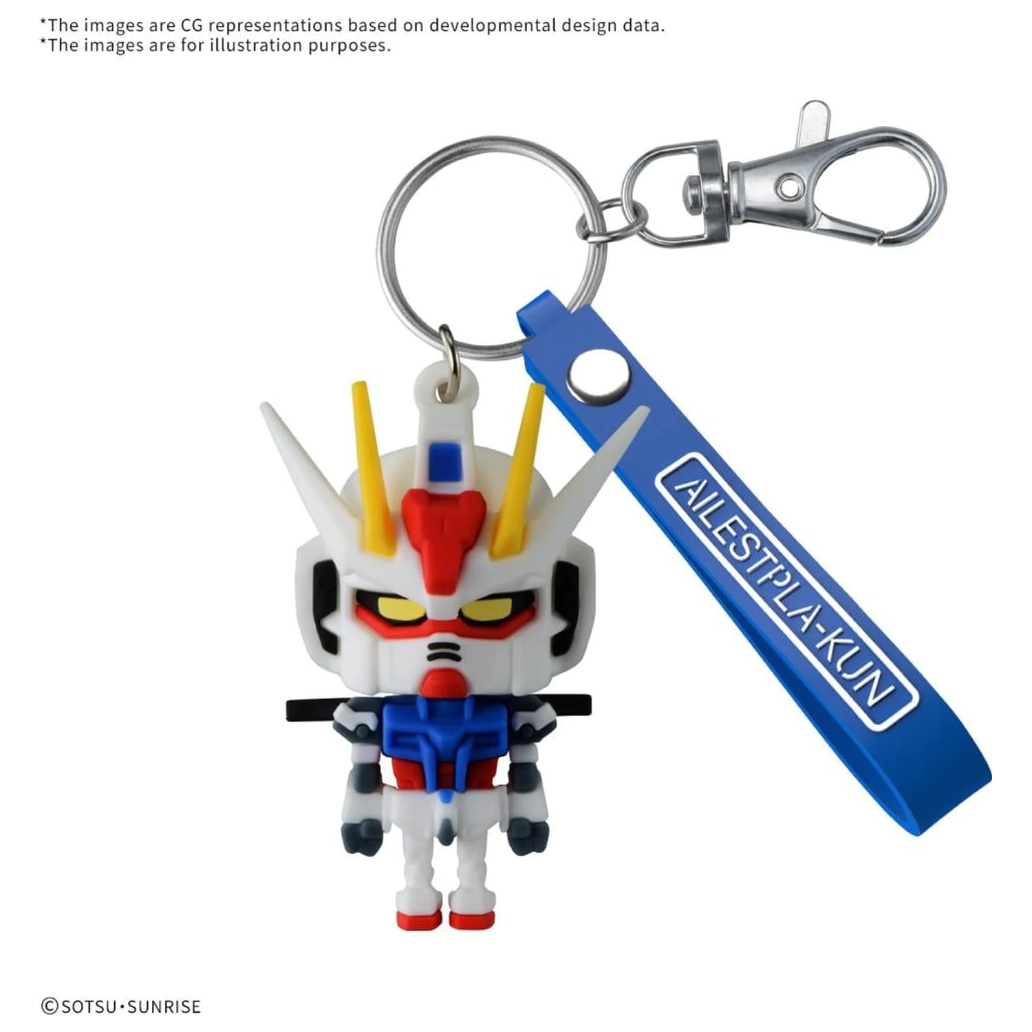 GUNDAM Aile STPLA-KUN 3D Gumová maskot prívesok na kľúče produktová fotografia