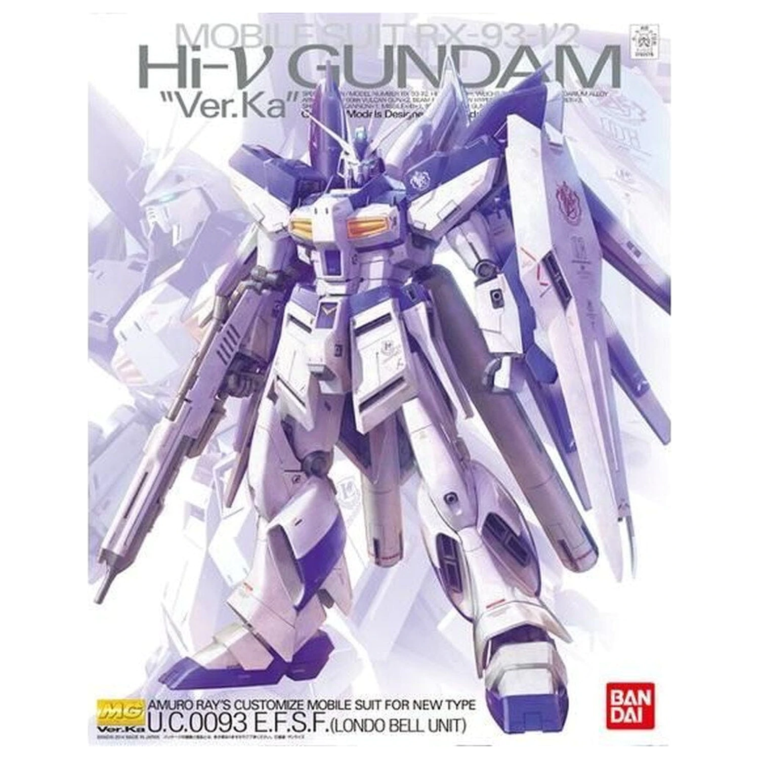 Gundam Char's Counterattack Beltorchika's Children Hi-Nu Gundam RX-93-v2 Ver. Ka Mobile Suit modelová stavebnica MG 1/100 produktová fotografia