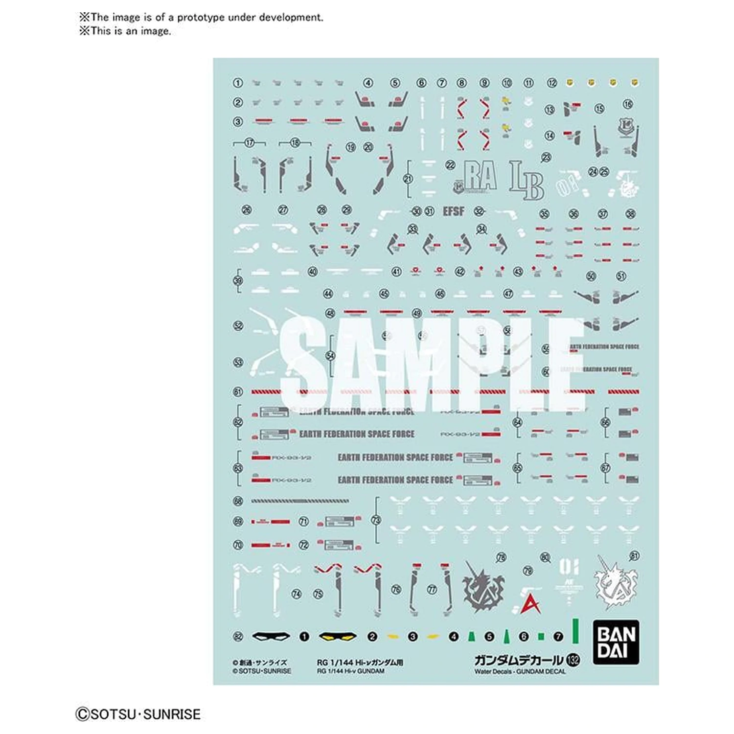 Gundam obtlačok 132 RG 1/144 Hi-v Gundam modelárska stavebnica produktová fotografia