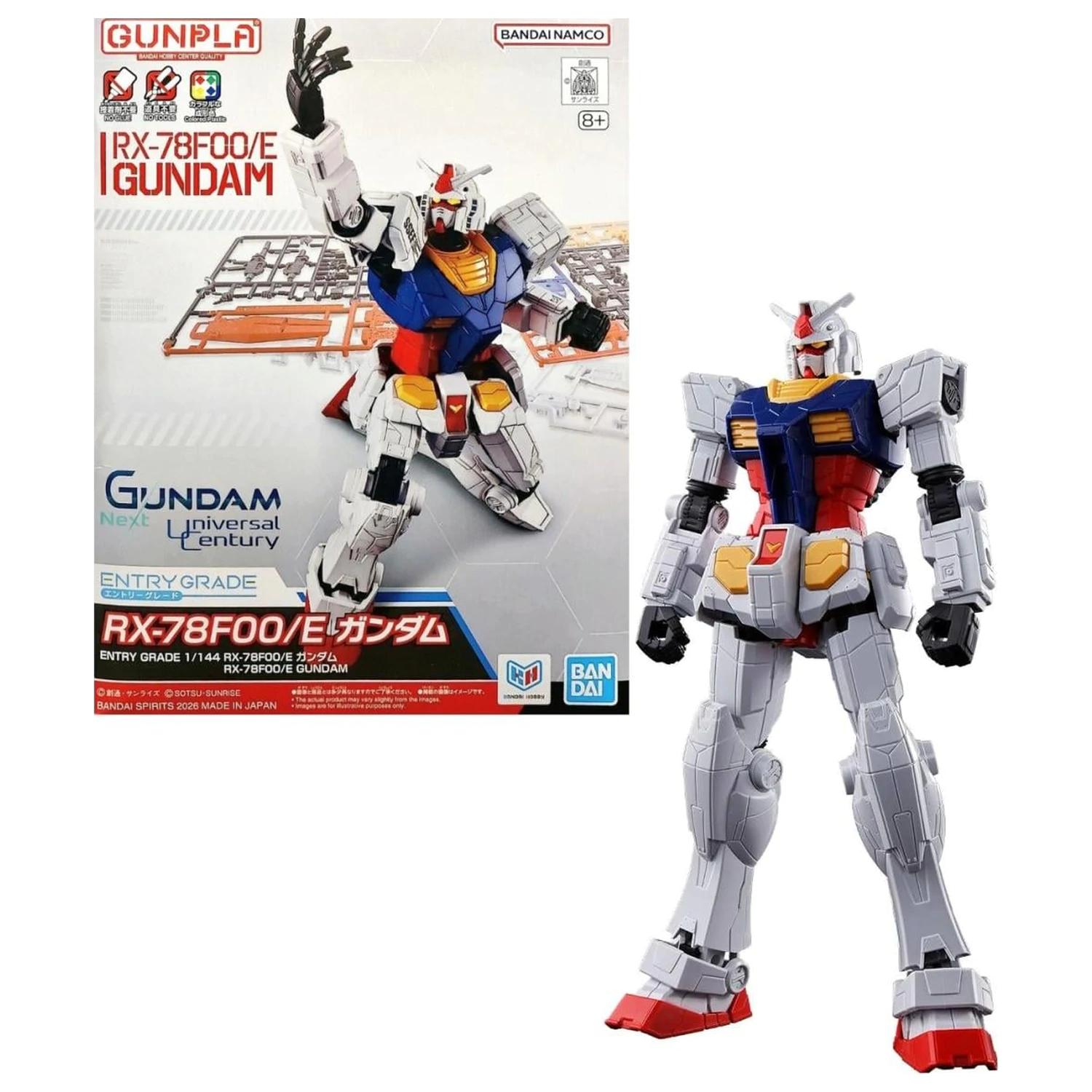 GUNDAM Entry Grade 1/144 RX-78F00/E Gundam Model Kit produktová fotografia