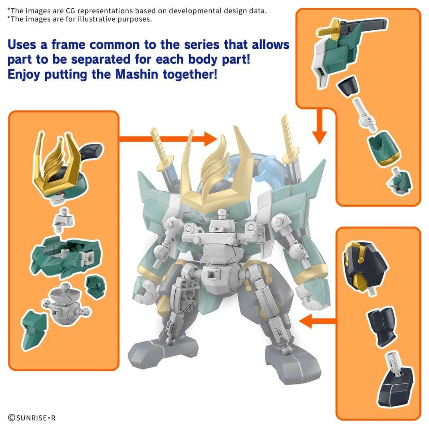 Gundam Fujinmaru modelová stavebnica produktová fotografia