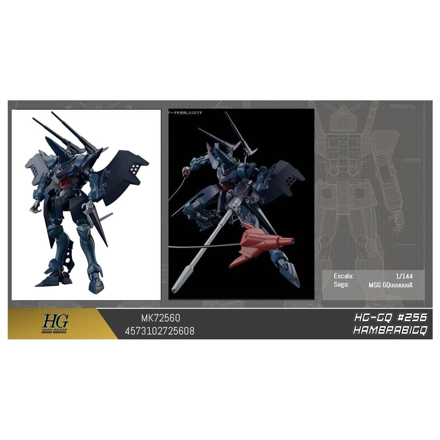 Gundam GQuuuuuuX Hambrabi GQ Mobile Suit Model Kit HG 1/144 produktová fotografia