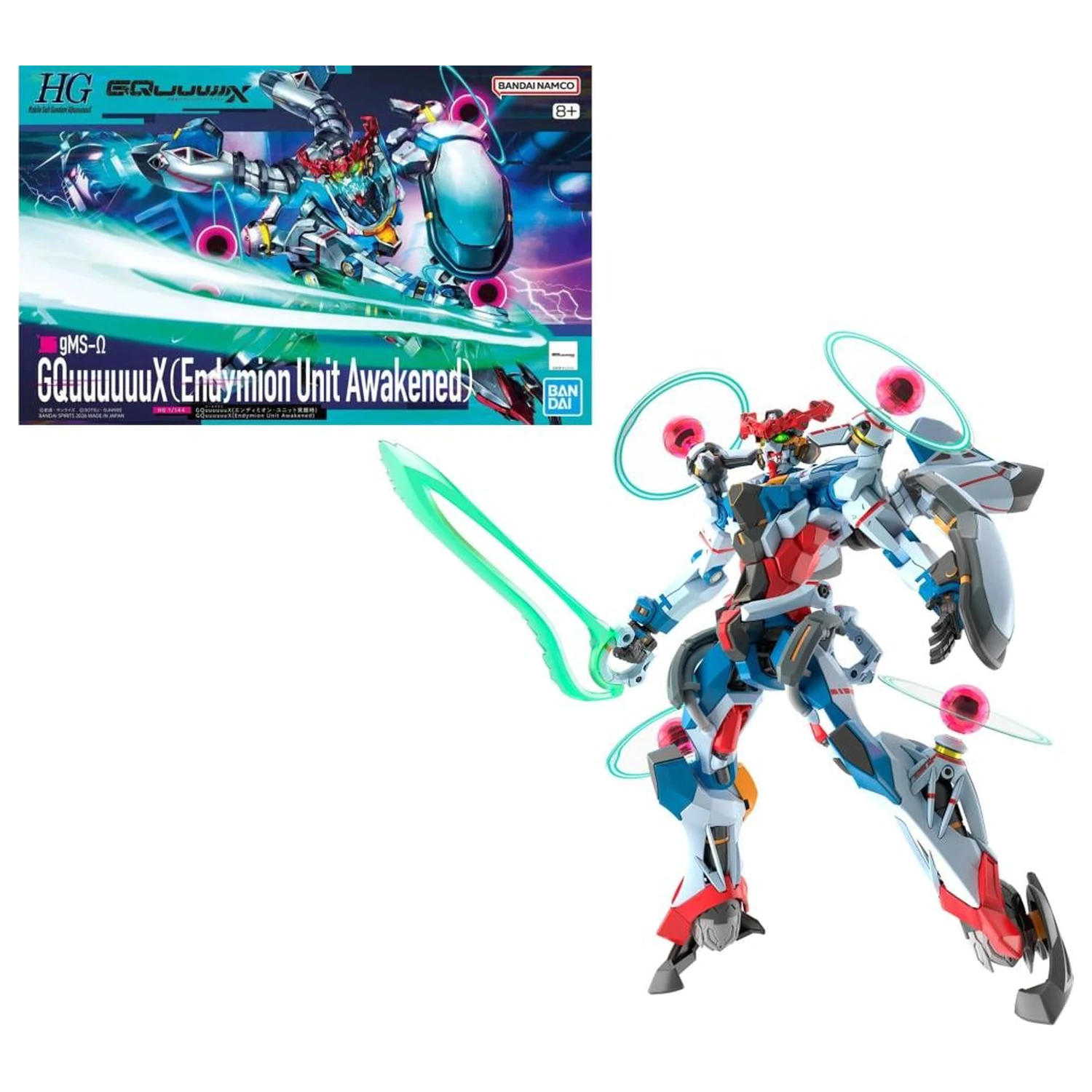 Gundam HG 1/144 GQuuuuuuX (Endymion Unit Awakened) modelová súprava produktová fotografia
