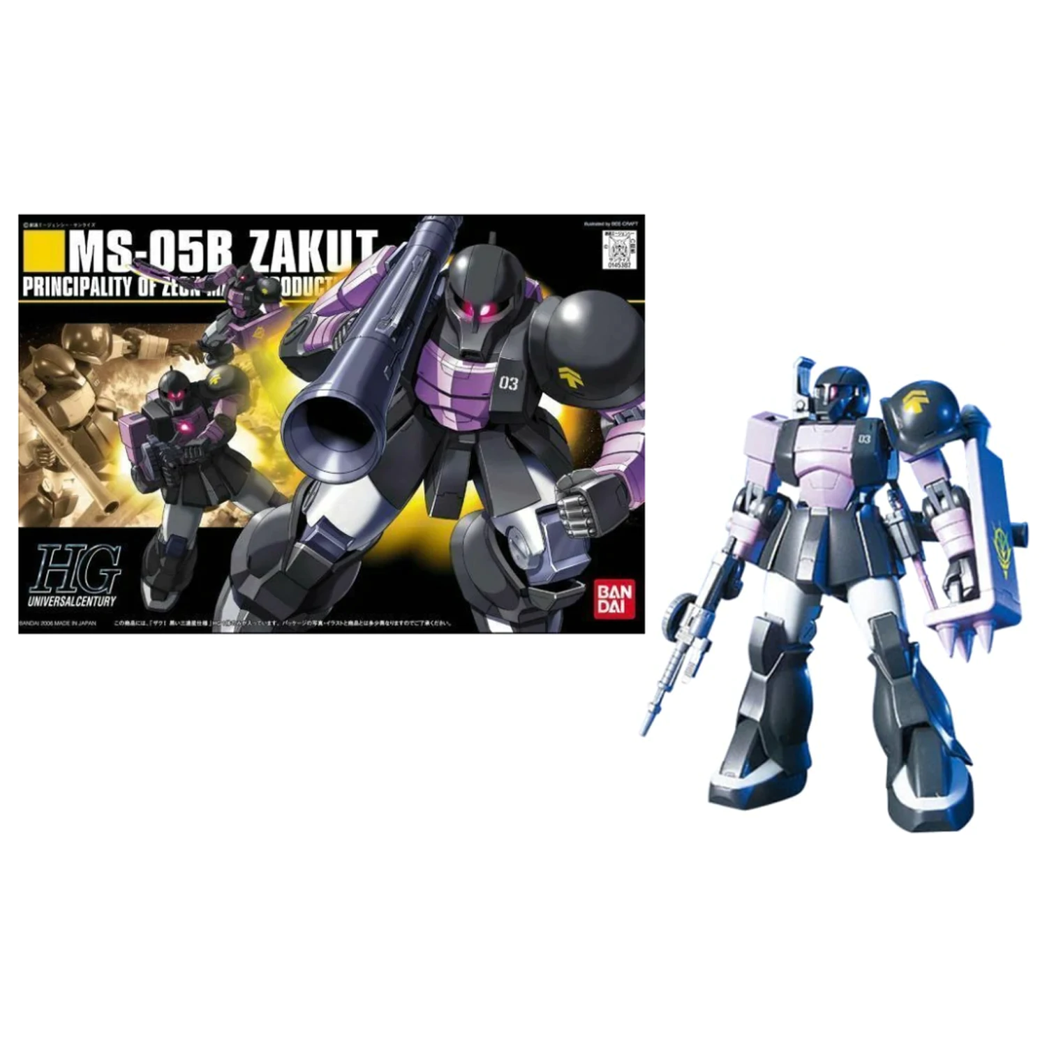 Gundam HGUC 1/144 MS-05B Zaku 1 modelársky kit produktová fotografia