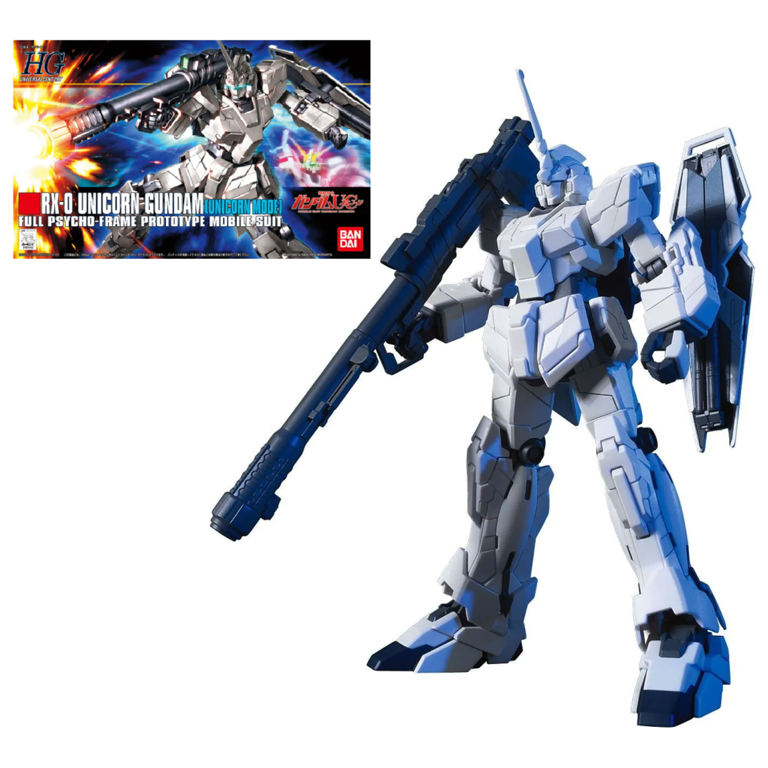 GUNDAM HGUC Unicorn RX-0 Unicorn Mode Model Súprava produktová fotografia