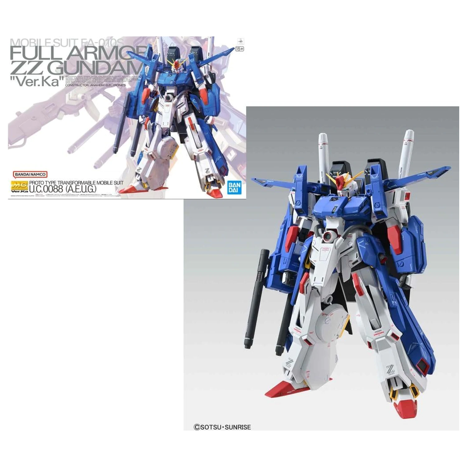Gundam MG 1/100 Full Armor ZZ Gundam Ver. Ka Model Kit produktová fotografia