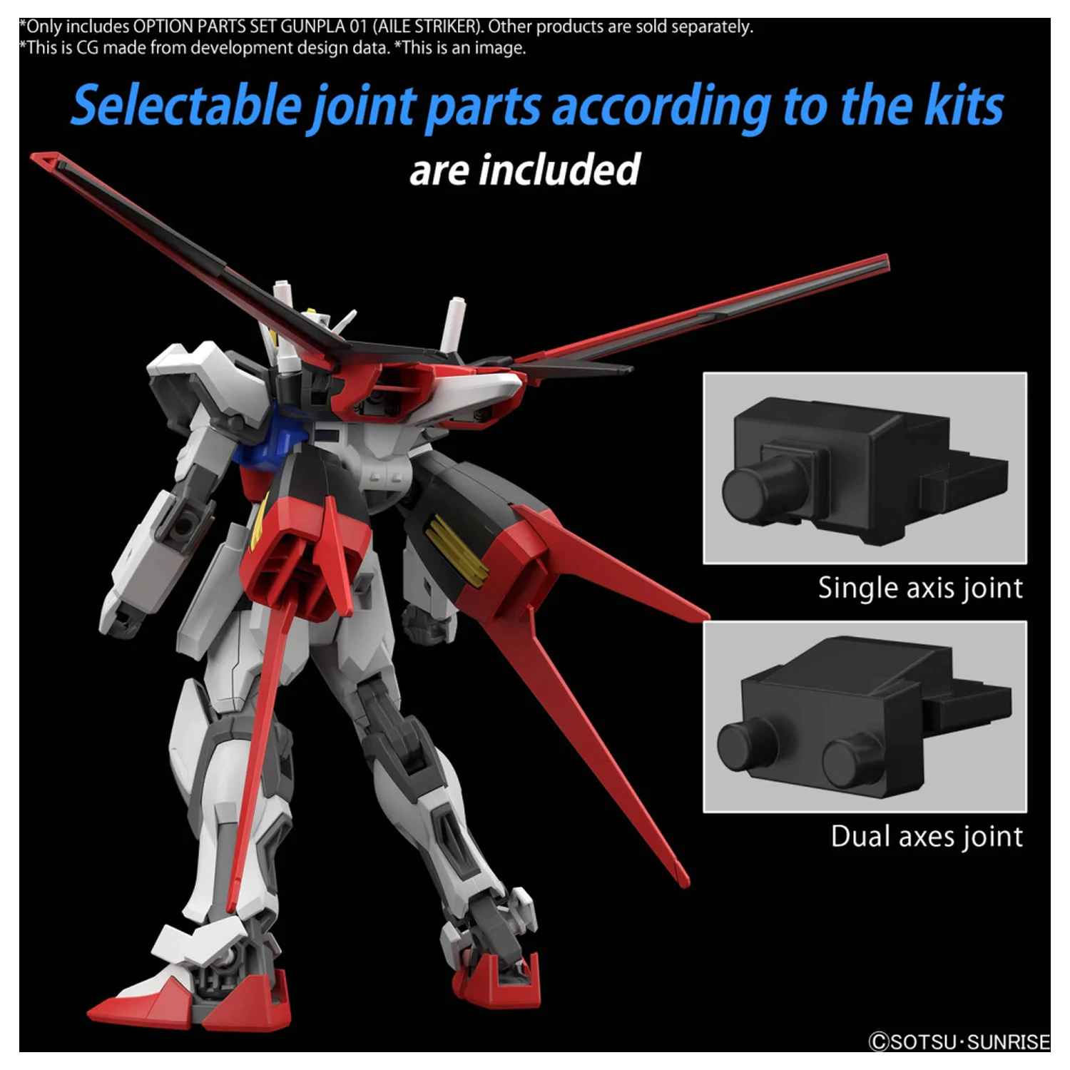 GUNDAM Option Parts Set Gunpla 01 (Aile Striker) model kit produktová fotografia