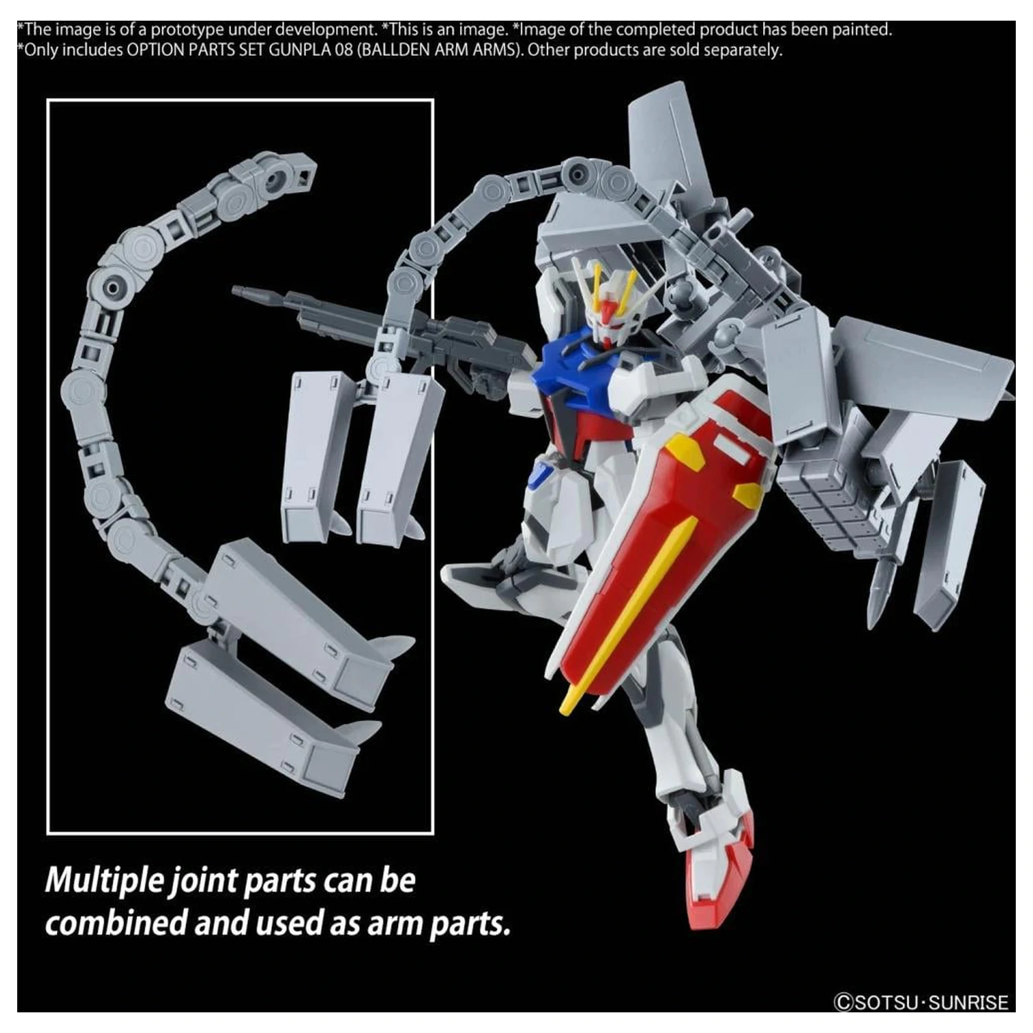 GUNDAM Sada voliteľných dielov Gunpla 08 (Ballden Arm Arms) Model Kit produktová fotografia