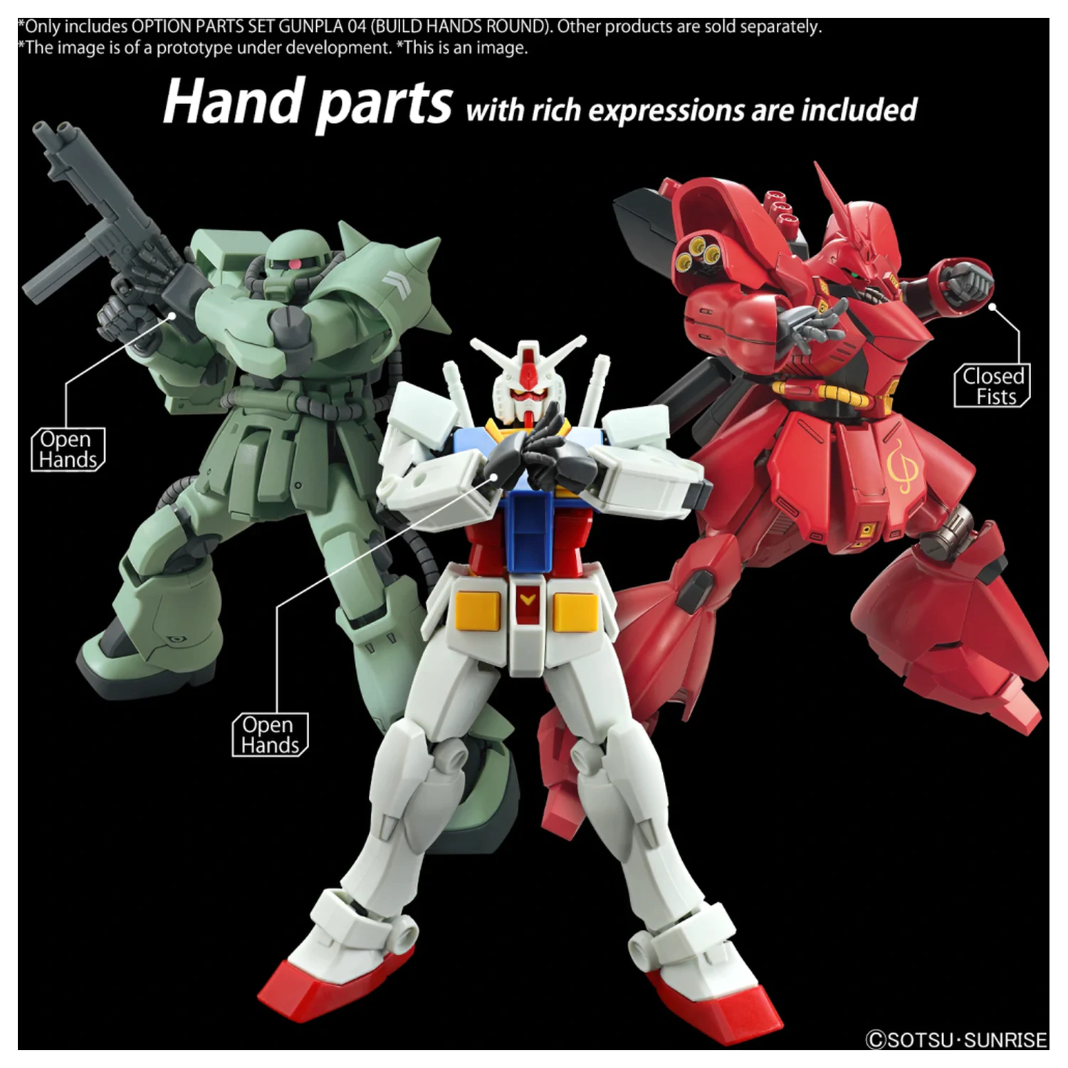 GUNDAM Súprava voliteľných dielov Gunpla 4 (Build Hands Round) model súprava produktová fotografia