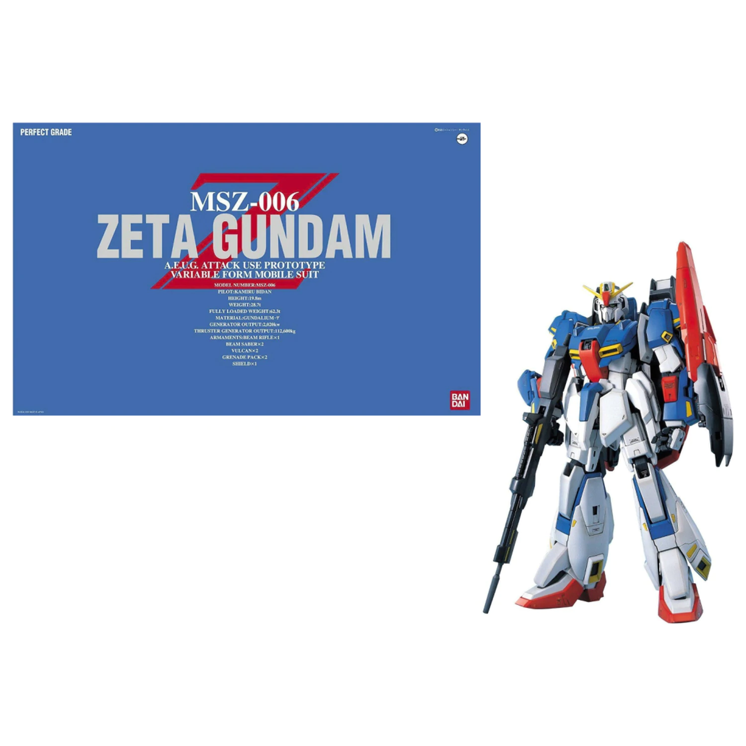 GUNDAM Modelárska súprava Perfect Grade Zeta MSZ-006 1/60 produktová fotografia