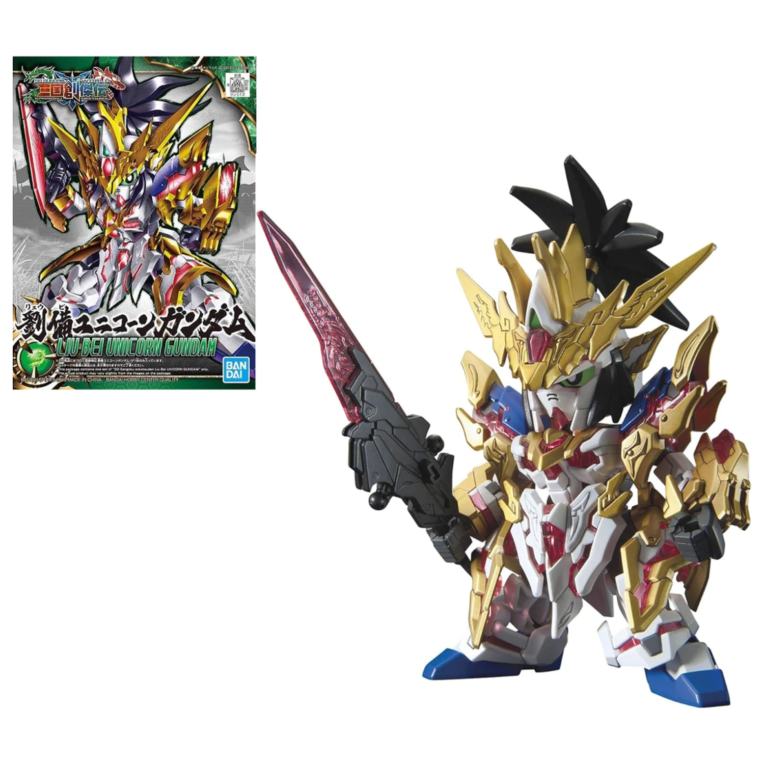 GUNDAM SD Sangoku Soketsuden Liu Bei Unicorn Gundam model súprava produktová fotografia