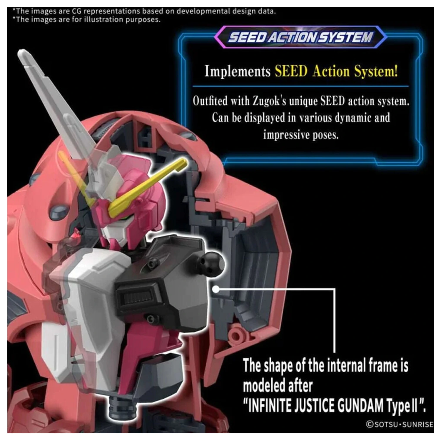 Gundam SEED Freedom MSM-07 ZGok Ver. stavebnica modelu HG 1/144 produktová fotografia