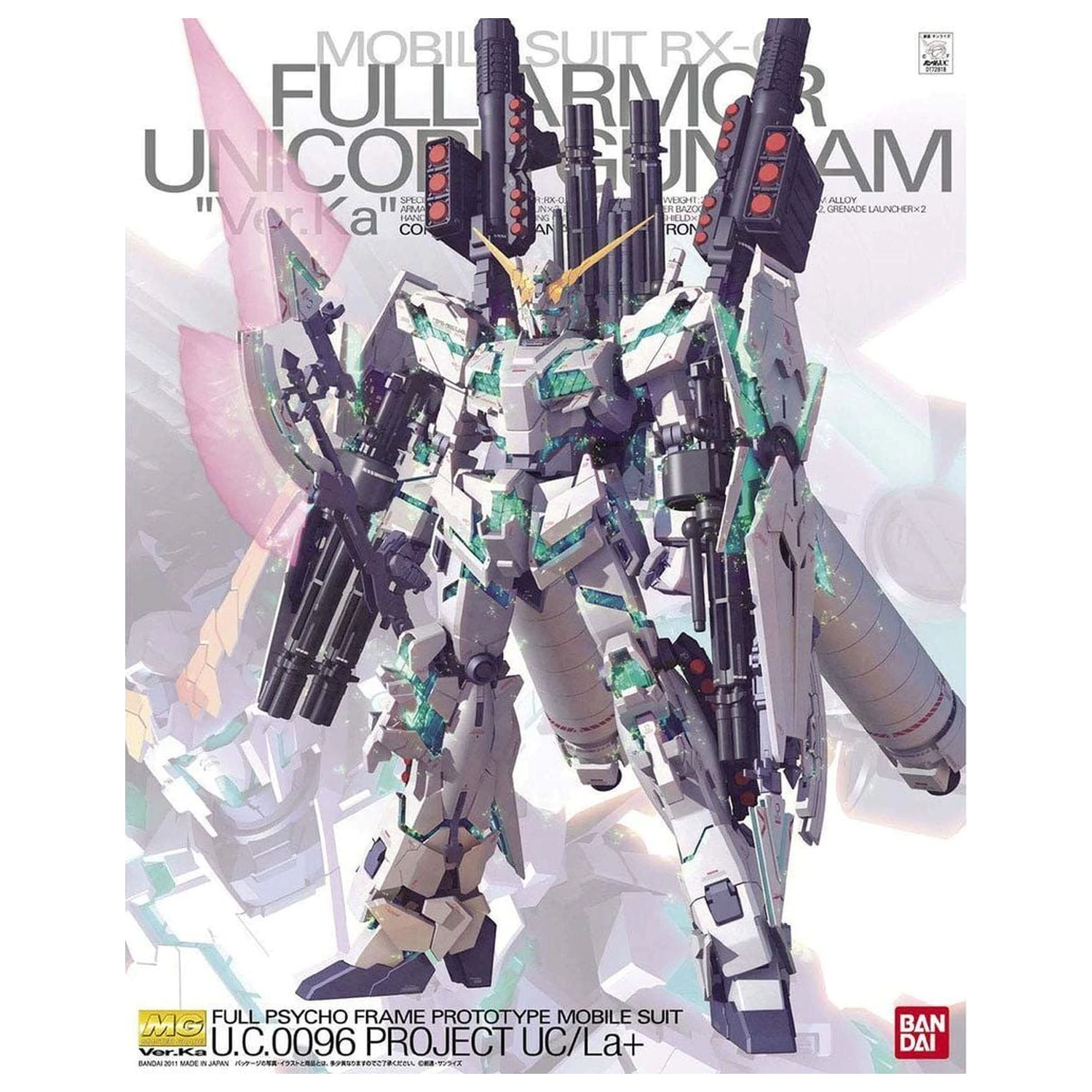 Gundam UC RX-0 Full Armor Unicorn Gundam Ver. Ka Mobile Suit modelová stavebnica MG 1/100 produktová fotografia