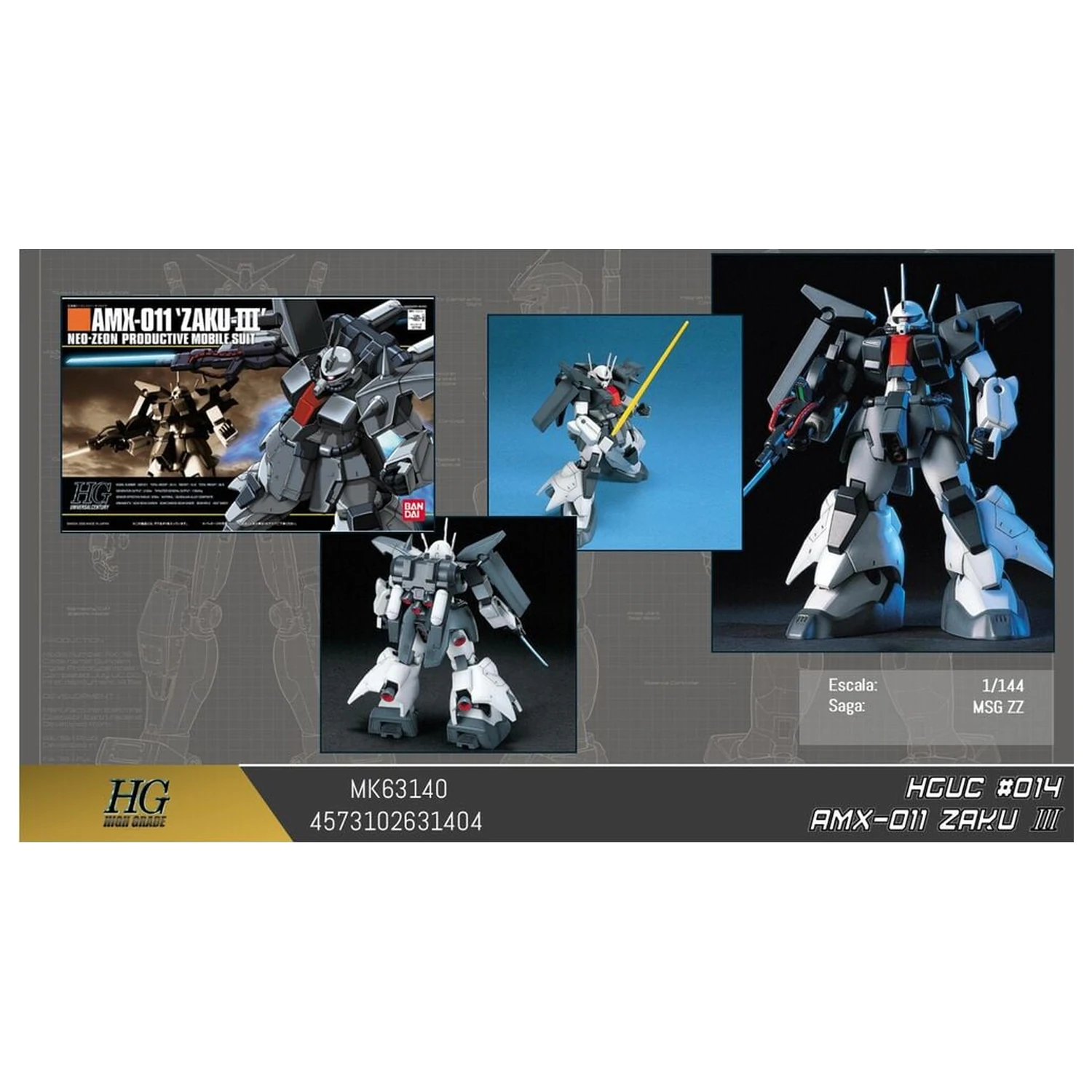 Gundam ZZ AMX-011 Zaku III Mobile Suit Model Kit HGUC 1/144 produktová fotografia