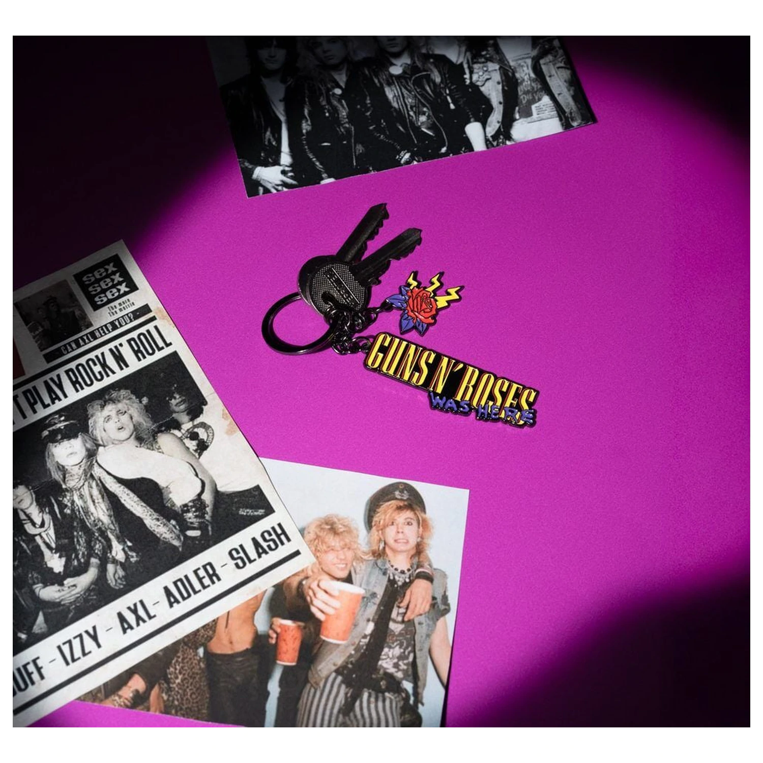 Guns N Roses kľúčenka produktová fotografia