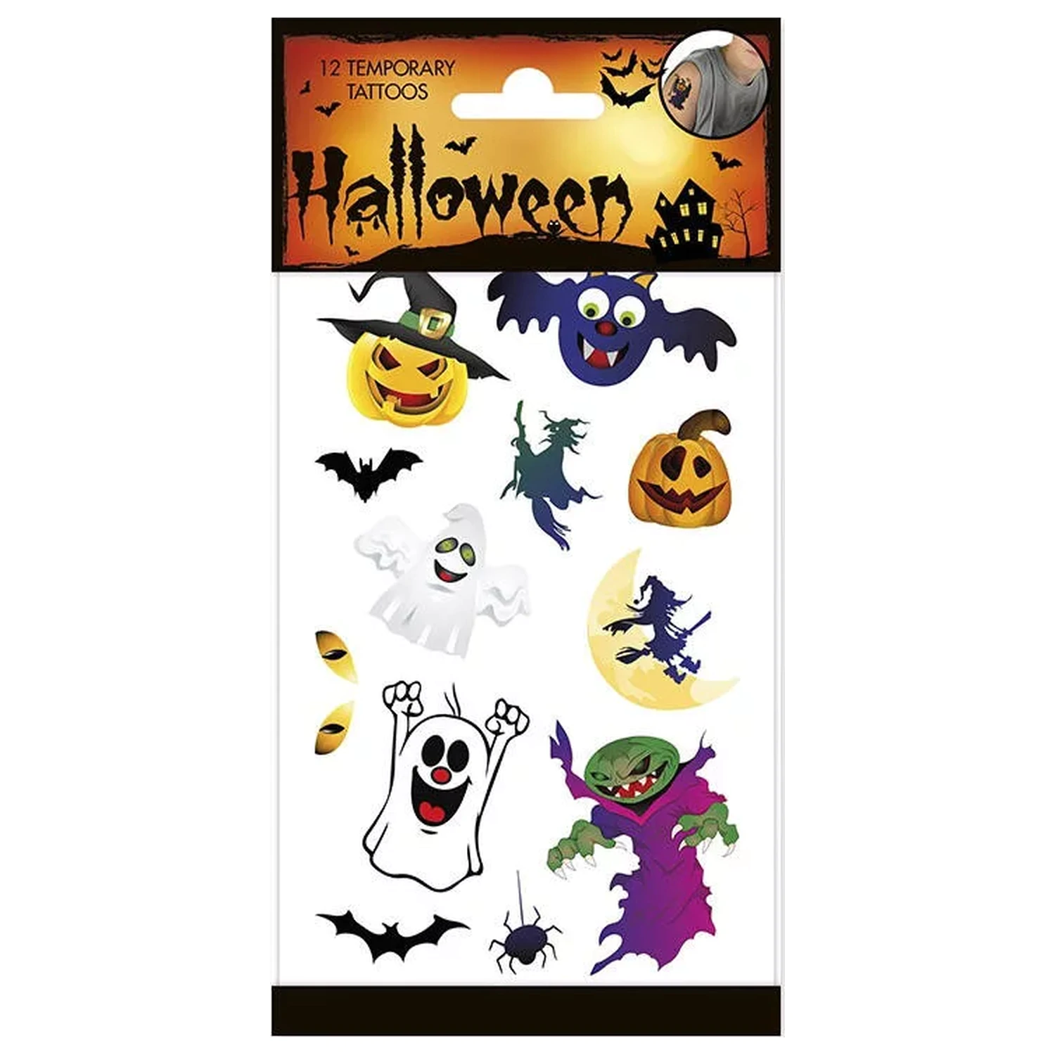 Halloween strašidelné tetovania 12 ks produktová fotografia