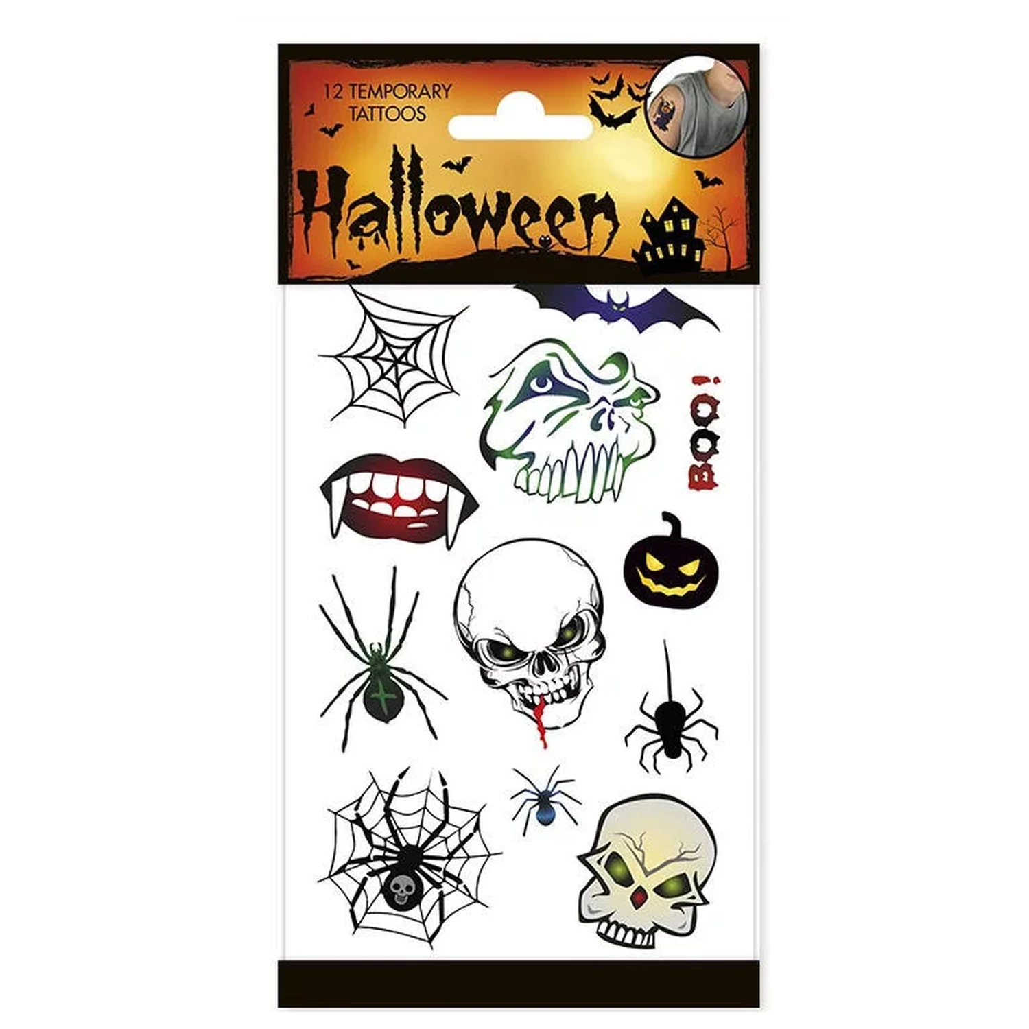 Halloween lebky tetovanie, 12-kusové produktová fotografia