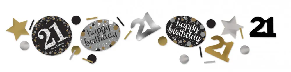 Happy Birthday Gold 21 Konfety produktová fotografia