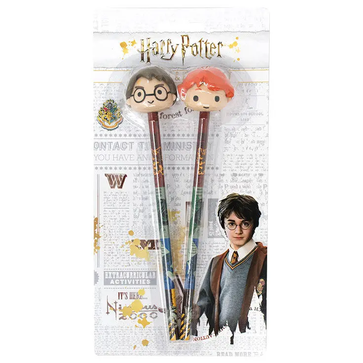 Harry Potter súprava 2 ceruzy s 3D toppermi na gumu termékfotó