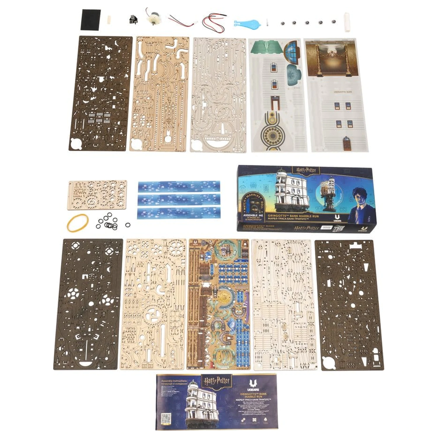 Harry Potter 3D drevené puzzle Gringotts Bank Marble Run produktová fotografia