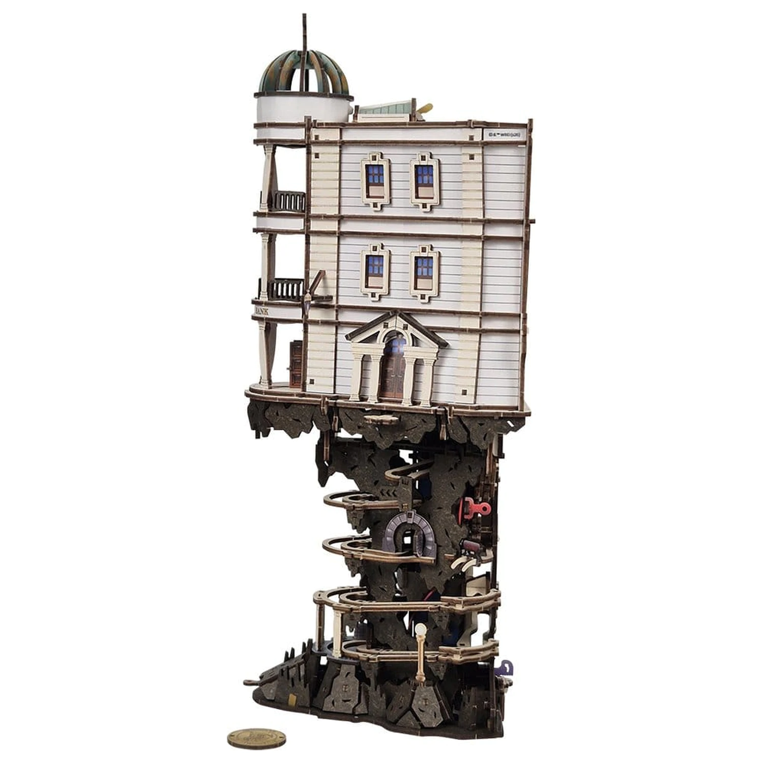 Harry Potter 3D drevené puzzle Gringotts Bank Marble Run produktová fotografia
