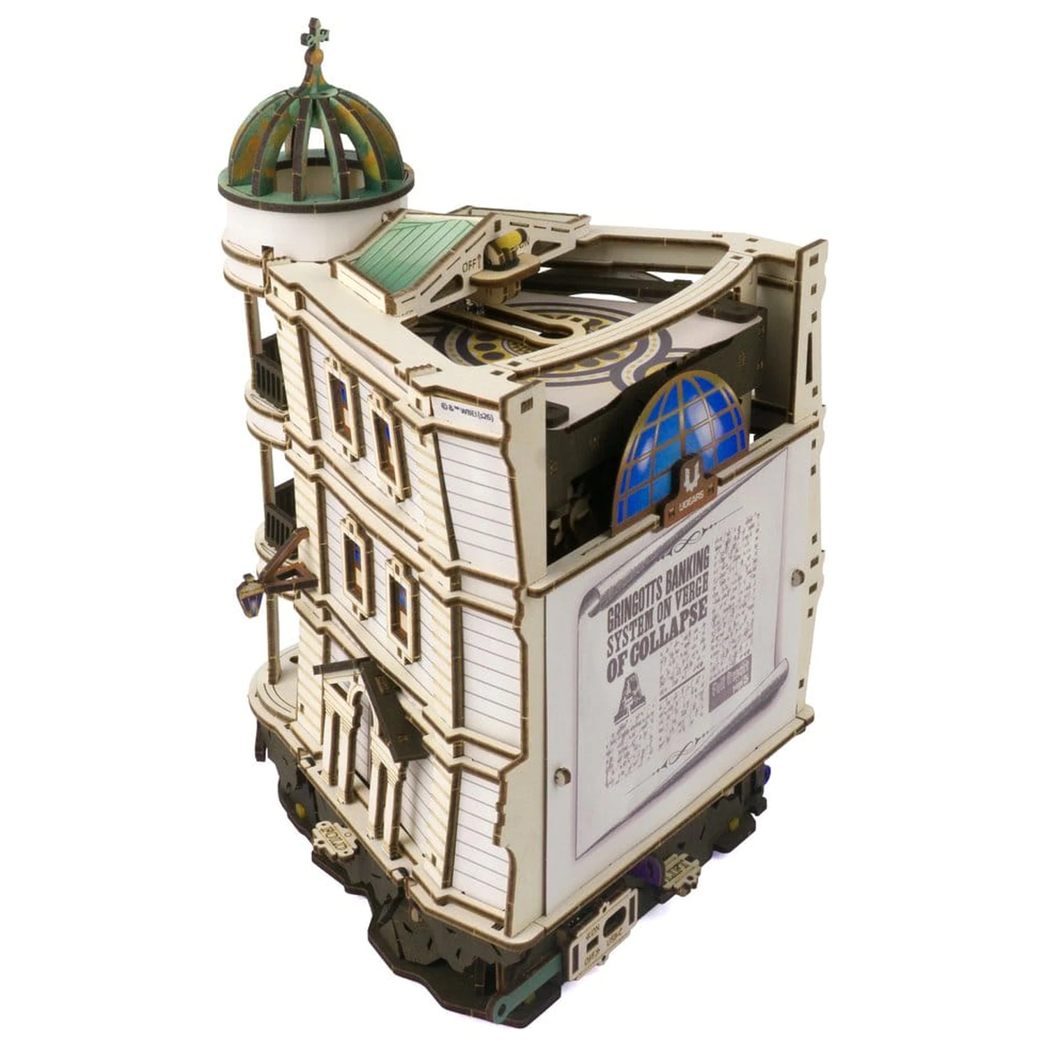 Harry Potter 3D drevené puzzle Gringotts Bank Marble Run produktová fotografia