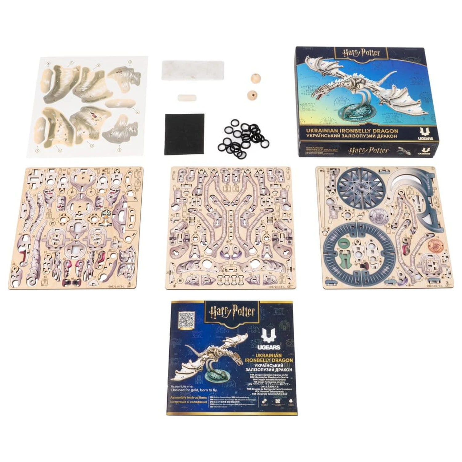 Harry Potter 3D drevené puzzle Ukrainian Ironbelly Dragon produktová fotografia