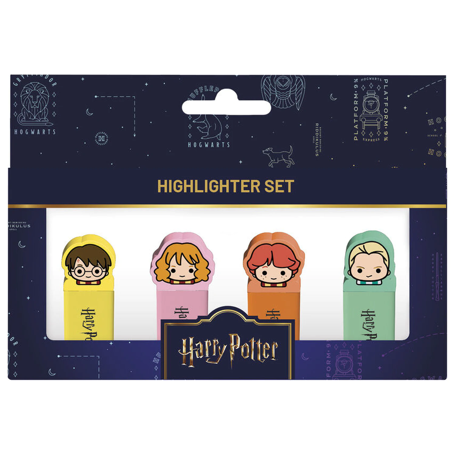 Harry Potter súprava 4 zvýrazňovačov s topperom produktová fotografia