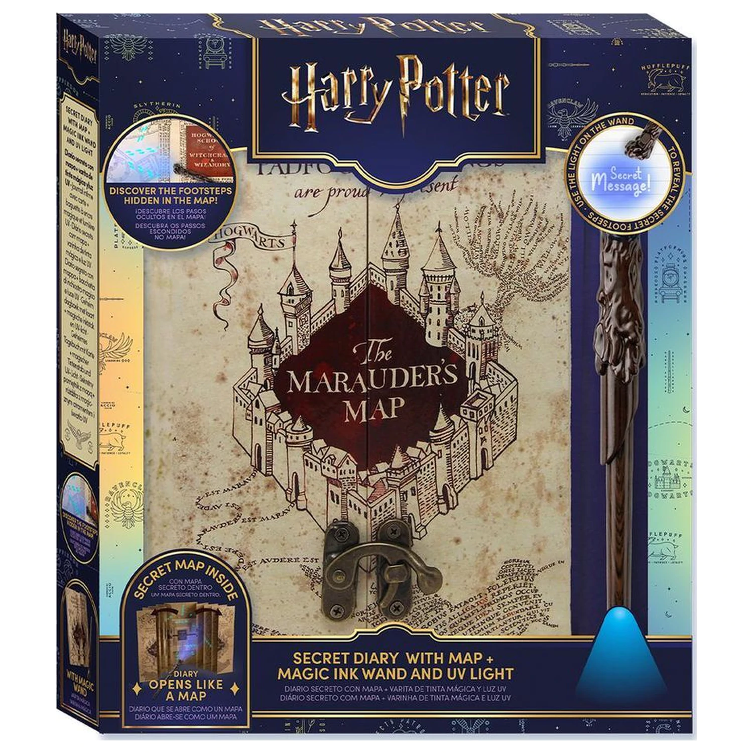 Harry Potter A5 zápisník s tajnou mapou a čarovným perom prútikom produktová fotografia