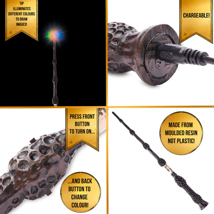 Harry Potter Albus Dumbledore Elder Deluxe Lumos prútik produktová fotografia